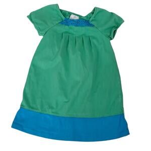 Hanna Andersson Green And Blue Colorblock Dress Size 100 (4)